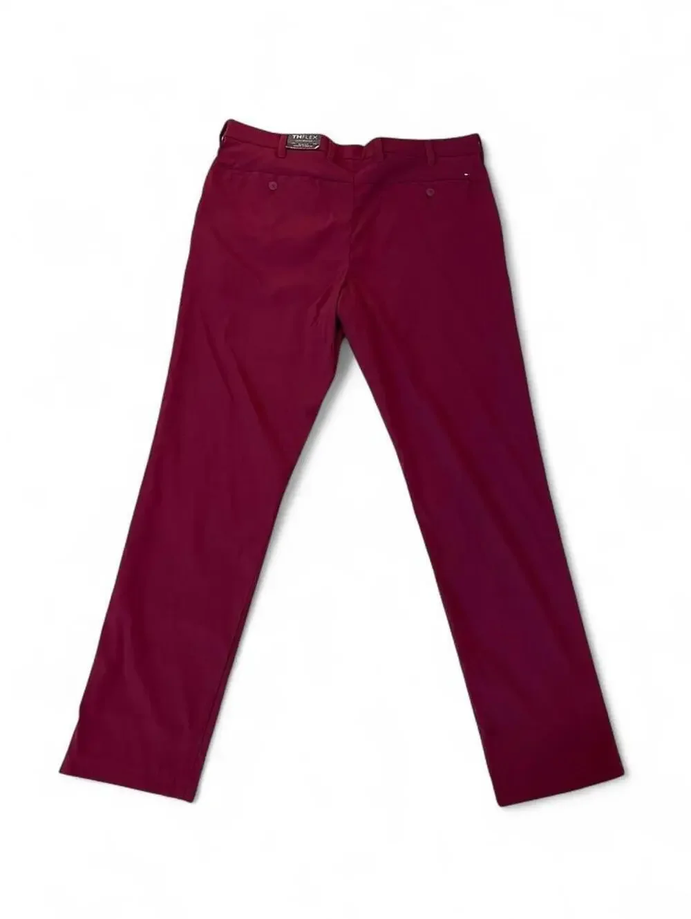 Tommy Hilfiger Burgundy Slim Fit Flat Front Dress Pants Nylon Men’s 38x32